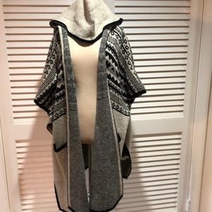 Black and Tan print poncho